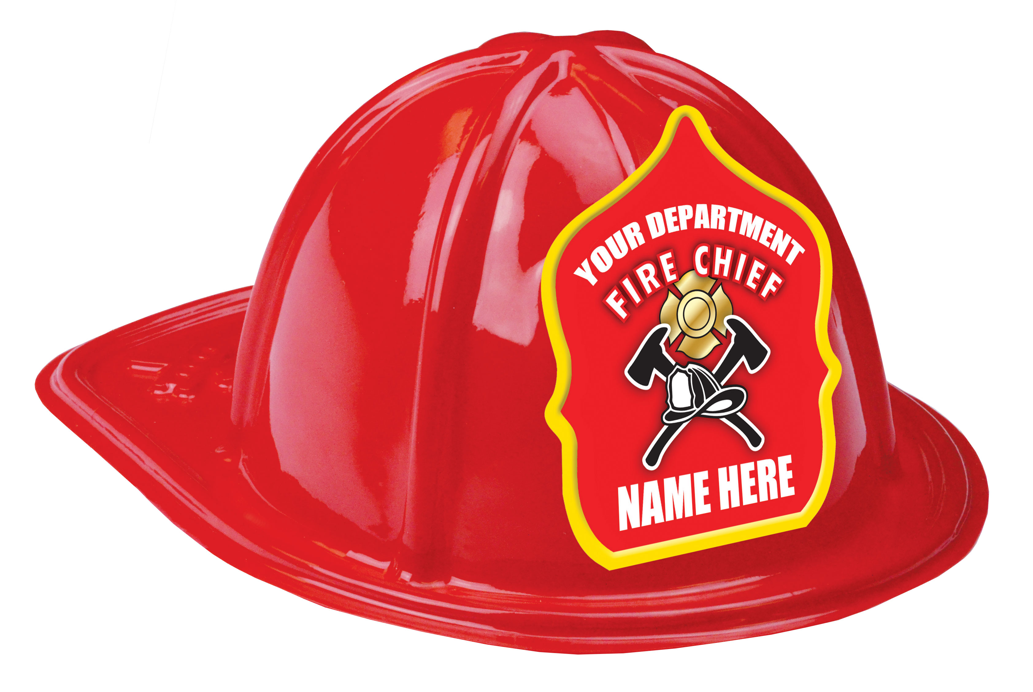 Custom "Fire Chief Red" Fire Hat Fire Safety For Life
