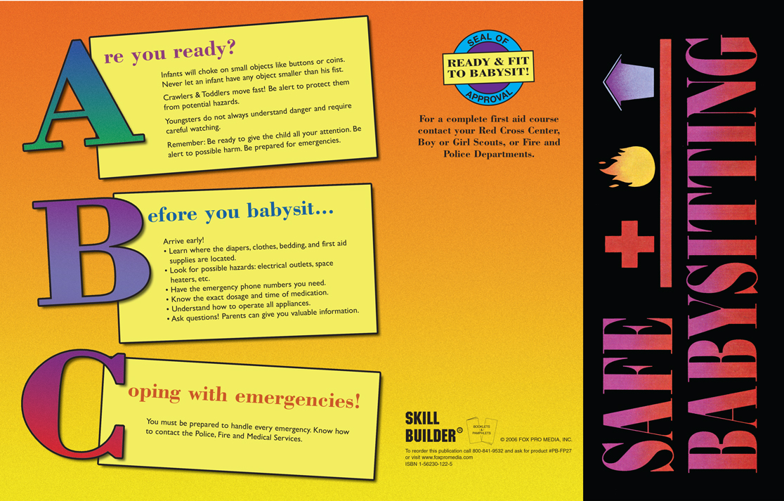 safe babysitting pamphlet fire safety for life babysitting pamphlets